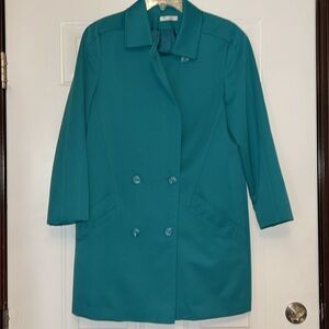 Forecaster Vintage Trench-coat Teal 5/6-8 Runs Big Outerwear Preppy Career Jacke